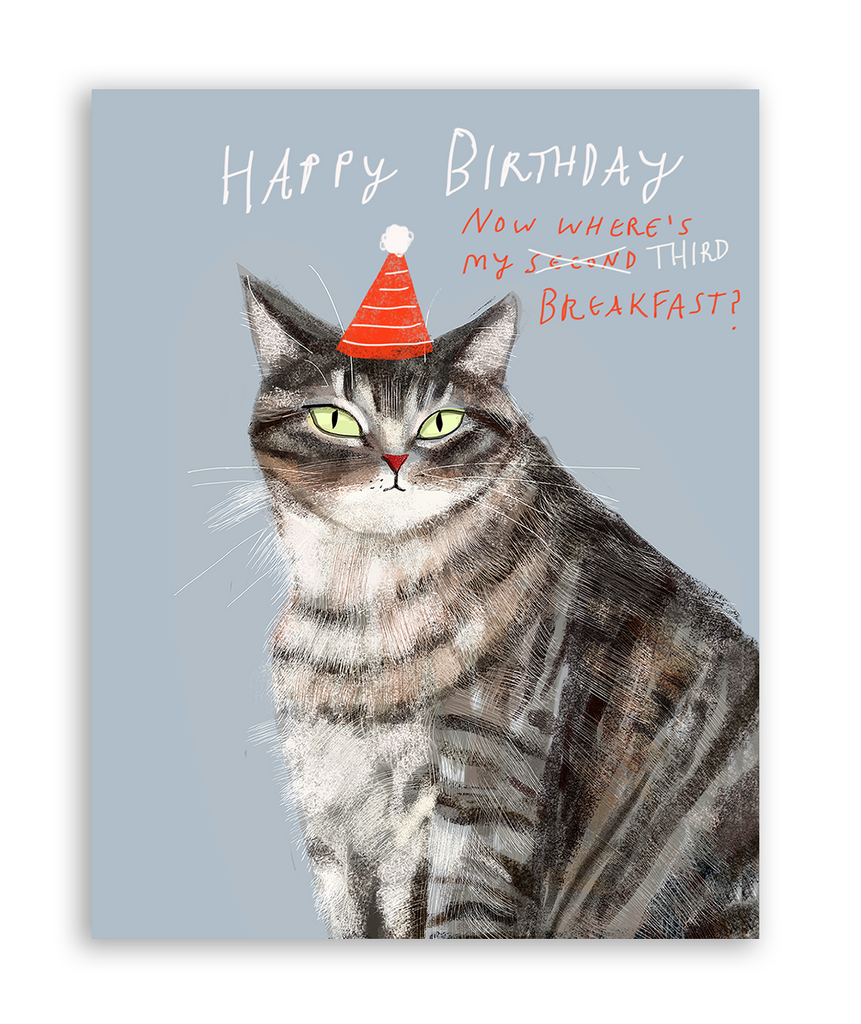 Happy Birthday Cat Card - Second/Third Breakfast